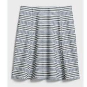 NWOT Banana Republic Knit Textured Blue Striped Fit & Flare Skirt Size XS